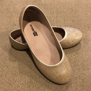 Girls Gold Glittery Ballet Flats size 13